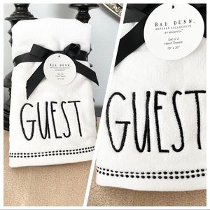 🆕Rae Dunn SET OF 2 GUEST Hand Towels